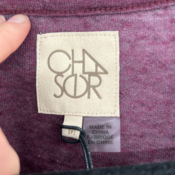 NWT CHASER Purple Burgundy Cold Shoulder Cut Out Slub Summer T-Shirt Size Medium - Picture 4 of 5